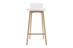 Miliboo Design-Barhocker / -stuhl Holz naturfarben und Weiß skandinavisch BALTIK* Barhocker