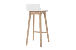 Miliboo Design-Barhocker / -stuhl Holz naturfarben und Weiß skandinavisch BALTIK* Barhocker