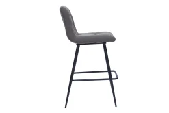 Miliboo Design-Barhocker aus grauem Stoff und Metall H65 cm (Satz von 2) ESCAPE* Barhocker