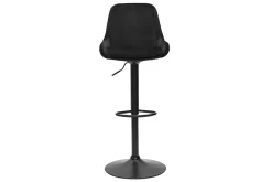 Miliboo Design-Barhocker aus petrolblauem Samtstoff und schwarzem Metall 360° drehbar (2er-Set) HOLO* Barhocker