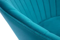 Miliboo Design-Barhocker aus petrolfarbenem Samt IZAAC* Barhocker