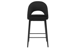 Miliboo Design-Barhocker aus schwarzem Samt und Metall H69 cm BELLEROSE* Barhocker