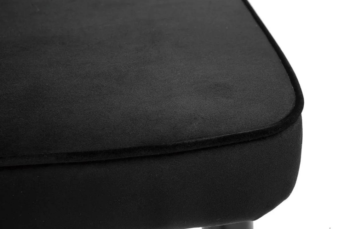 Miliboo Design-Barhocker aus schwarzem Samt und Metall H69 cm BELLEROSE* Barhocker