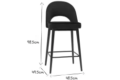 Miliboo Design-Barhocker aus schwarzem Samt und Metall H69 cm BELLEROSE* Barhocker