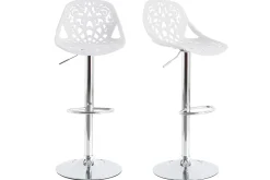 Miliboo Design-Barhocker Barock Weiß 2er Set BAROCCA.* Barhocker
