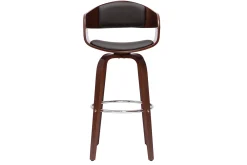 Miliboo Design-Barhocker drehbar schwarz und dunkles Holz H 67 cm GAO* Barhocker