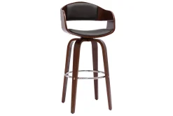 Miliboo Design-Barhocker drehbar schwarz und dunkles Holz H 67 cm GAO* Barhocker