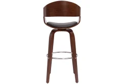 Miliboo Design-Barhocker drehbar schwarz und dunkles Holz H 67 cm GAO* Barhocker