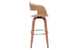 Miliboo Design-Barhocker drehbar weiß und helles Holz H 67 cm GAO* Barhocker