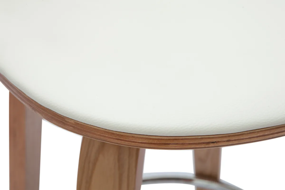 Miliboo Design-Barhocker drehbar weiß und helles Holz H66 cm (2er-Set) BECK* Barhocker