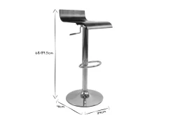 Miliboo Design-Barhocker dunkles Holz mit Walnuss-Finish und verchromtes Metall (2er-Set) SURF V2* Barhocker