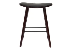 Miliboo Design-Barhocker dunkles Holz mit Walnuss-Finish H65 cm (2er-Set) MEADOW* Barhocker