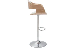 Miliboo Design-Barhocker EUSTACHE höhenverstellbar weiß und helles Holz* Barhocker