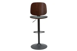 Miliboo Design-Barhocker höhenverstellbar schwarz und dunkles Holz BECK* Barhocker