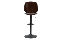 Miliboo Design-Barhocker höhenverstellbar schwarz und dunkles Holz BECK* Barhocker