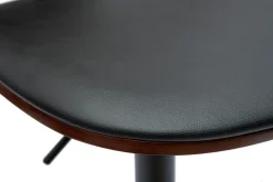 Miliboo Design-Barhocker höhenverstellbar schwarz und dunkles Holz BECK* Barhocker