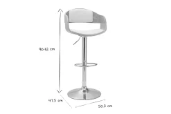 Miliboo Design-Barhocker höhenverstellbar aus weißem Polyurethan und hellem Holz (2er-Set) EUSTACHE* Barhocker