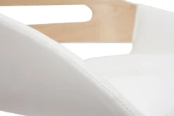 Miliboo Design-Barhocker höhenverstellbar weiß und helles Holz PERNIK* Barhocker