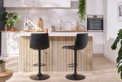 Miliboo Design-Barhocker höhenverstellbar schwarz (2er-Set) MAXWELL* Barhocker