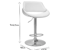 Miliboo Design-Barhocker höhenverstellbar weiß und helles Holz CLASH* Barhocker