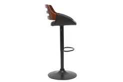 Miliboo Design-Barhocker höhenverstellbar schwarz und Walnuss PERNIK* Barhocker