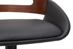 Miliboo Design-Barhocker höhenverstellbar schwarz und Walnuss PERNIK* Barhocker