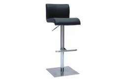 Miliboo Design-Barhocker höhenverstellbar schwarz gebürsteter Edelstahl (2er-Set) SHEINA* Barhocker