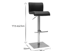 Miliboo Design-Barhocker höhenverstellbar schwarz gebürsteter Edelstahl (2er-Set) SHEINA* Barhocker