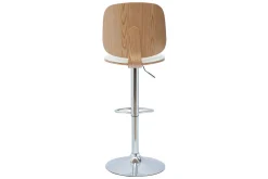 Miliboo Design-Barhocker höhenverstellbar weiß und helles Holz BECK* Barhocker