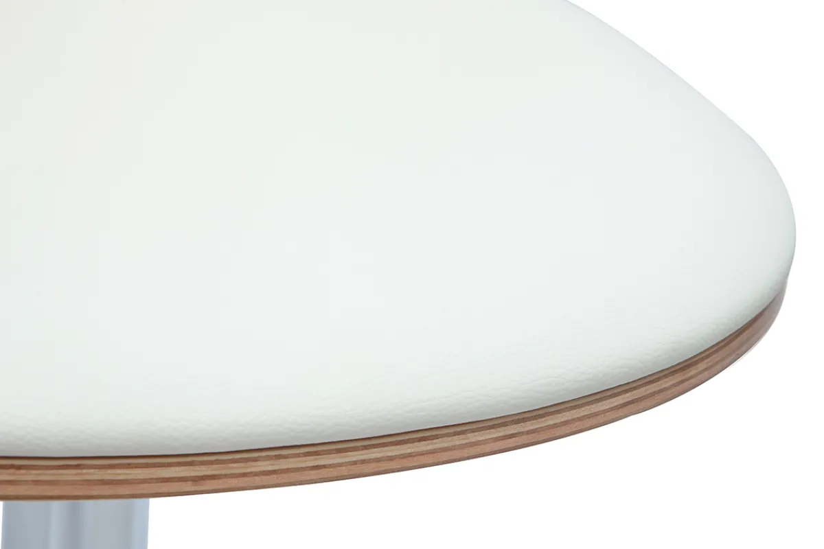 Miliboo Design-Barhocker höhenverstellbar weiß und helles Holz BECK* Barhocker