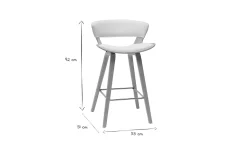 Miliboo Design-Barhocker höhenverstellbar weiß und helles Holz H65 cm SYRAH* Barhocker