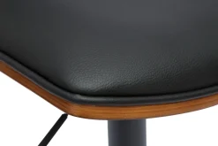 Miliboo Design-Barhocker höhenverstellbar schwarz und dunkles Holz VASCO* Barhocker