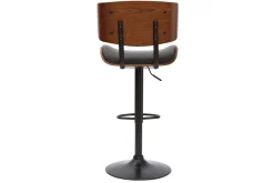 Miliboo Design-Barhocker höhenverstellbar schwarz und dunkles Holz BASILE* Barhocker