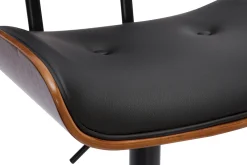 Miliboo Design-Barhocker höhenverstellbar schwarz und dunkles Holz BASILE* Barhocker
