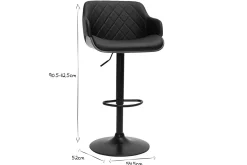 Miliboo Design-Barhocker höhenverstellbar schwarz und dunkles Holz LUCIEN* Barhocker