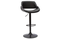 Miliboo Design-Barhocker höhenverstellbar Holz und schwarzes Metall CLASH* Barhocker