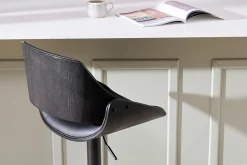 Miliboo Design-Barhocker höhenverstellbar Holz und schwarzes Metall CLASH* Barhocker
