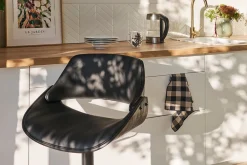 Miliboo Design-Barhocker höhenverstellbar Holz und schwarzes Metall CLASH* Barhocker