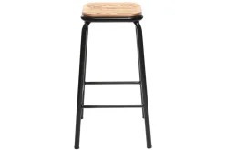 Miliboo Design-Barhocker Holz und Schwarz 65 cm 2 Stück MEMPHIS* Barhocker