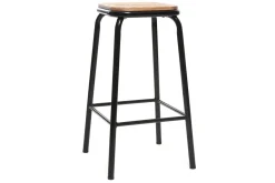 Miliboo Design-Barhocker Holz und Schwarz 65 cm 2 Stück MEMPHIS* Barhocker