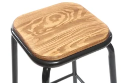 Miliboo Design-Barhocker Holz und Schwarz 65 cm 2 Stück MEMPHIS* Barhocker