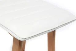 Miliboo Design-Barhocker Holz und PU Weiß 65 cm 2 Stck. EMMA* Barhocker