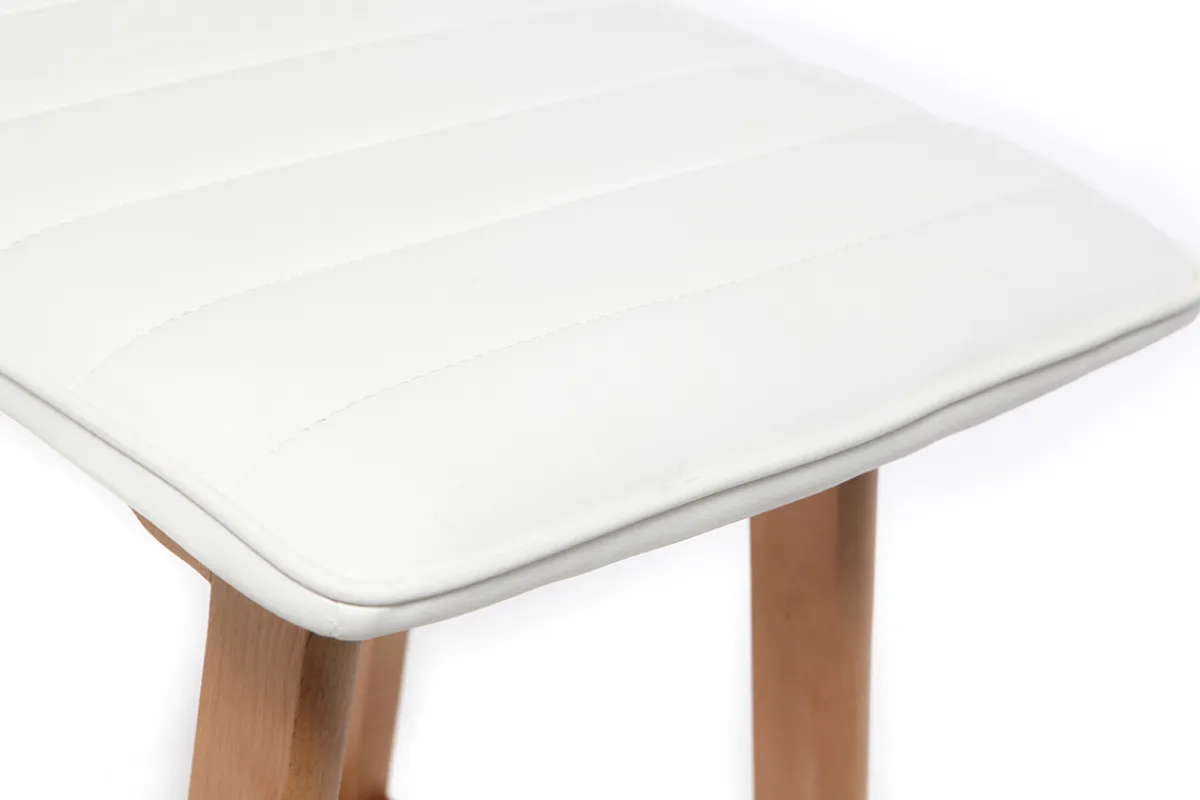 Miliboo Design-Barhocker Holz und PU Weiß 65 cm 2 Stck. EMMA* Barhocker