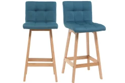 Miliboo Design-Barhocker Holz und Blaugrün 65 cm 2 Stck. KLARIS* Barhocker