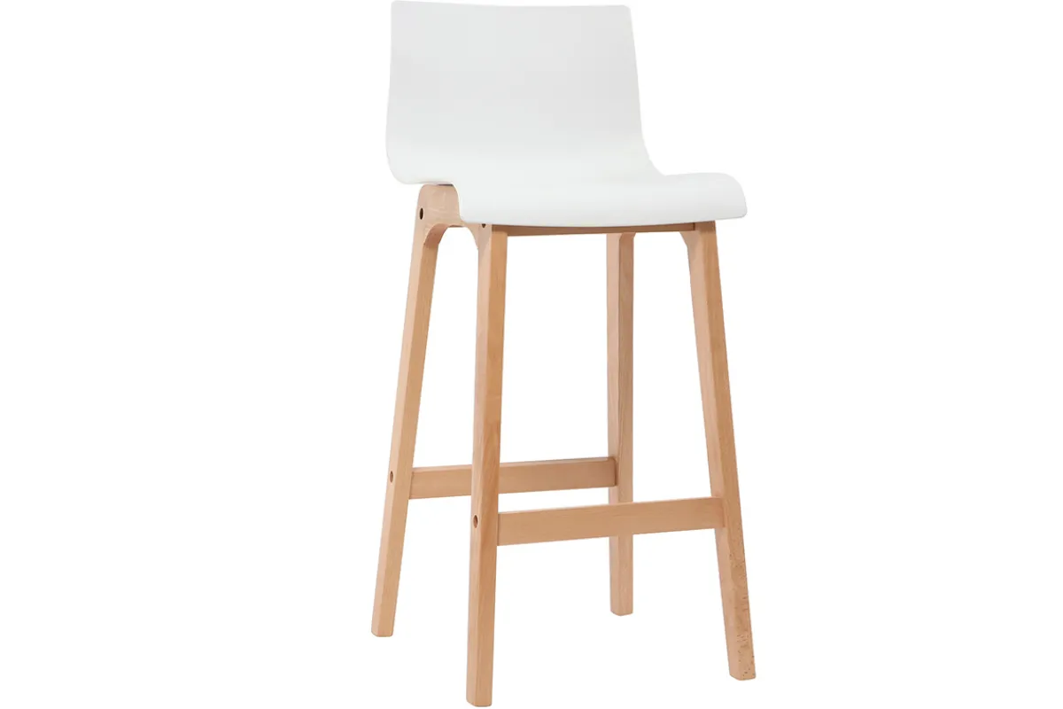 Miliboo Design-Barhocker Holz und Weiß 65 cm 2 Stck. NEW SURF* Barhocker