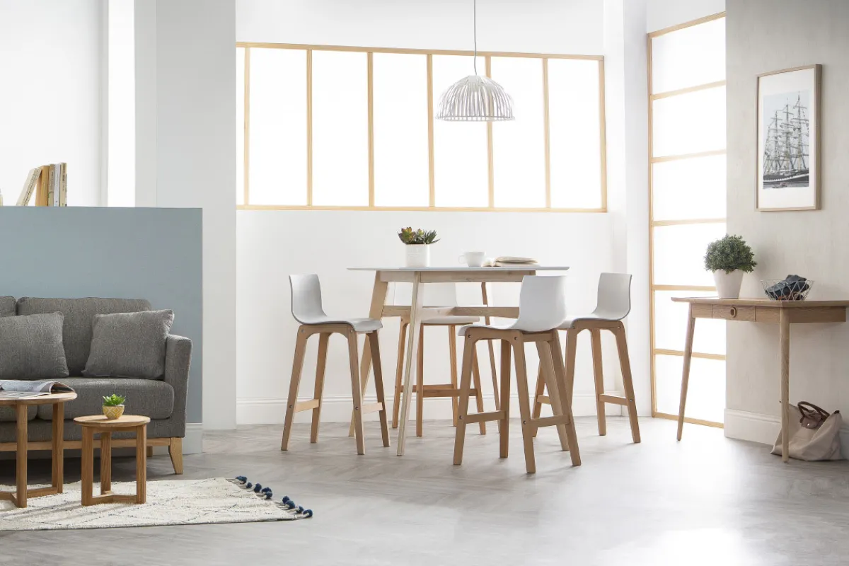 Miliboo Design-Barhocker Holz und Weiß 65 cm 2 Stck. NEW SURF* Barhocker