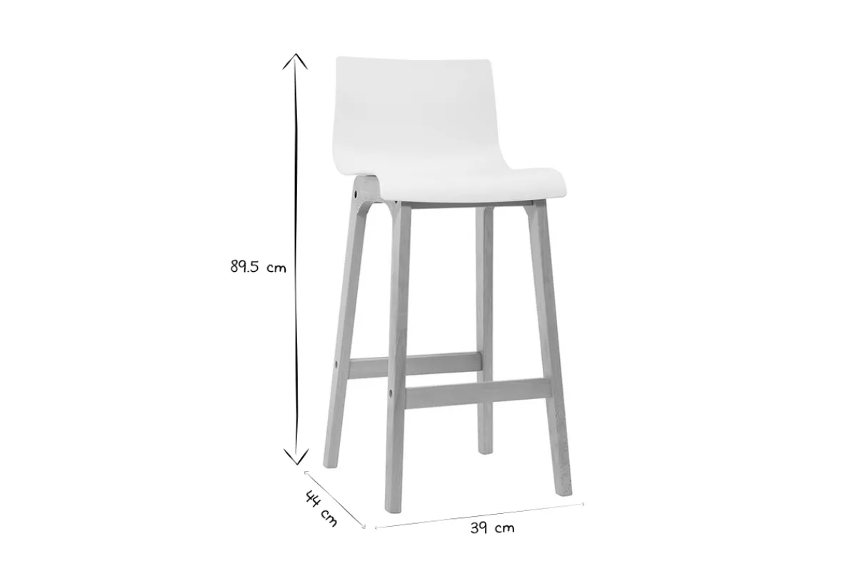 Miliboo Design-Barhocker Holz und Weiß 65 cm 2 Stck. NEW SURF* Barhocker