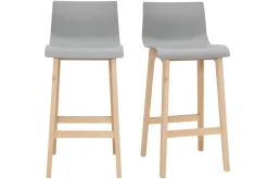 Miliboo Design-Barhocker Holz und Hellgrau 65 cm 2 Stck. NEW SURF* Barhocker