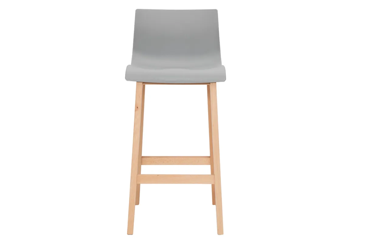 Miliboo Design-Barhocker Holz und Hellgrau 65 cm 2 Stck. NEW SURF* Barhocker