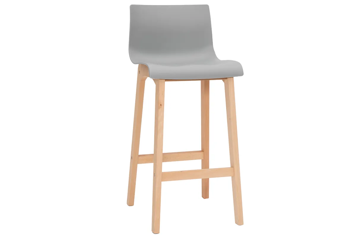 Miliboo Design-Barhocker Holz und Hellgrau 65 cm 2 Stck. NEW SURF* Barhocker